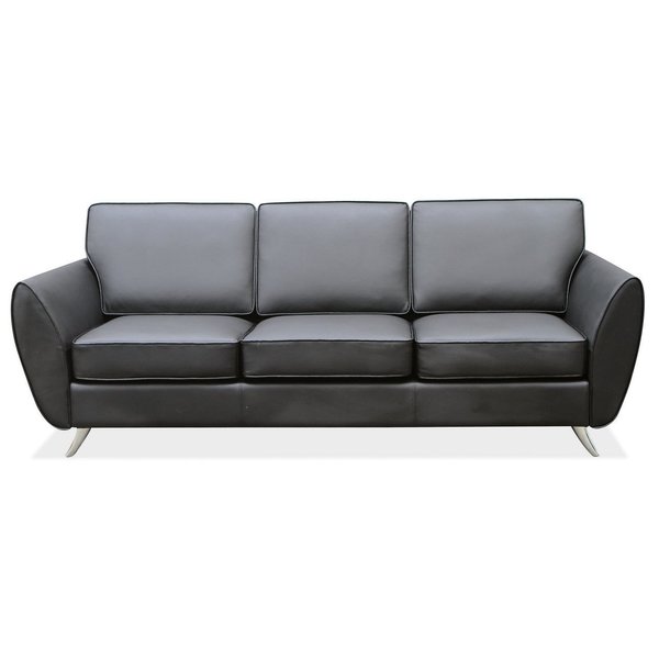 Officesource Sterling Collection Sofa with Brushed Chrome Legs 62621LBK